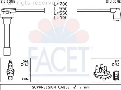 Комплект проводов зажигания FACET купить