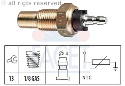 Датчик, температура охлаждающей жидкости; Датчик, температура охлаждающей жидкости; Датчик, температура охлаждающей жидкости FACET купить