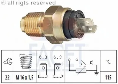 Датчик, температура охлаждающей жидкости FACET купить