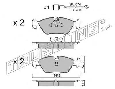 Комплект тормозных колодок, дисковый тормоз TRUSTING купить