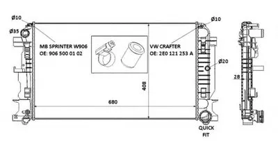 Радиатор, охлаждение двигателя NRF купить