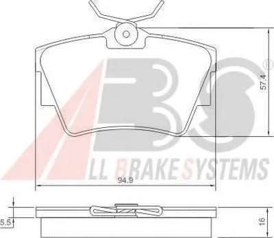 Комплект тормозных колодок, дисковый тормоз A.B.S. купить