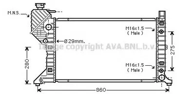 Радиатор, охлаждение двигателя AVA QUALITY COOLING купить