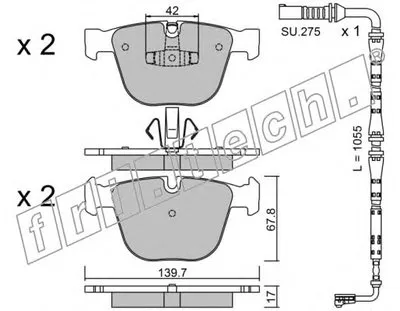 Комплект тормозных колодок, дисковый тормоз fri.tech. купить