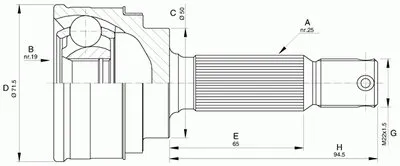 Шарнирный комплект, приводной вал SPIN OPEN PARTS купить