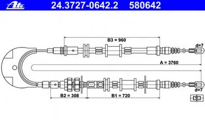 Трос, стояночная тормозная система ATE купить