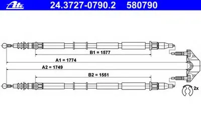 Трос, стояночная тормозная система ATE купить