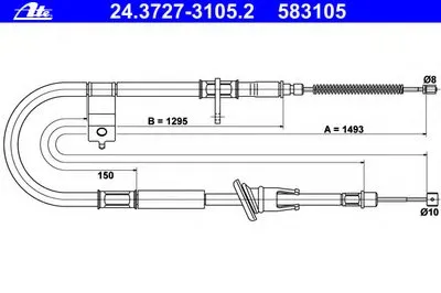 Трос, стояночная тормозная система ATE купить