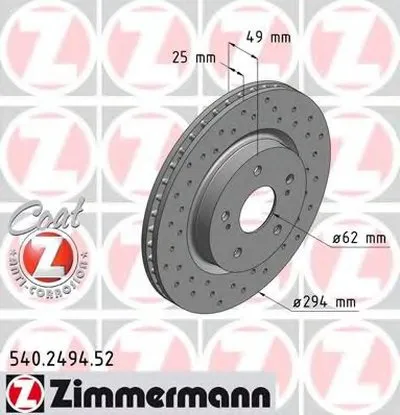 Тормозной диск SPORT BRAKE DISC COAT Z ZIMMERMANN купить