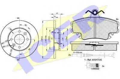 Комплект тормозов, дисковый тормозной механизм ICER купить