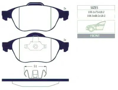 Комплект тормозных колодок, дисковый тормоз Front brake pads for RENAULT/NISSAN GOODWILL купить