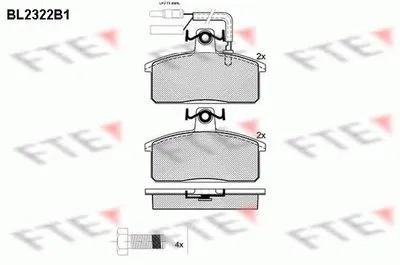 Комплект тормозных колодок, дисковый тормоз FTE купить