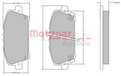 Комплект тормозных колодок, дисковый тормоз METZGER купить