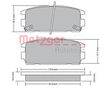 Комплект тормозных колодок, дисковый тормоз METZGER купить