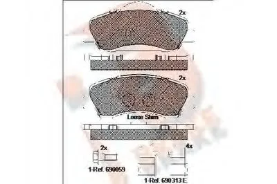 Комплект тормозных колодок, дисковый тормоз R BRAKE купить