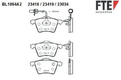 Комплект тормозных колодок, дисковый тормоз FTE купить