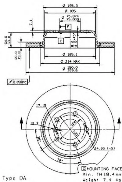 Тормозной диск COATED DISC LINE BREMBO купить