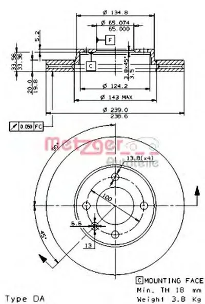 Тормозной диск AP METZGER купить