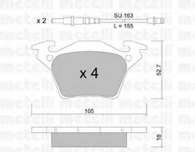 Комплект тормозных колодок, дисковый тормоз METELLI купить