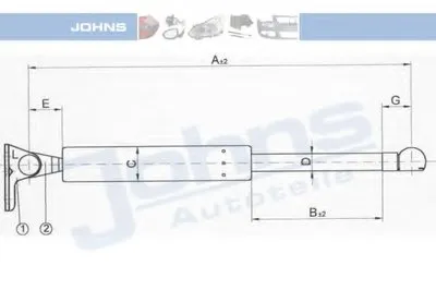Газовая пружина, крышка багажник JOHNS купить