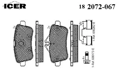 Комплект тормозных колодок, дисковый тормоз ICER купить