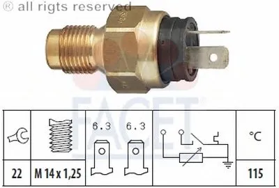 Датчик, температура охлаждающей жидкости FACET купить