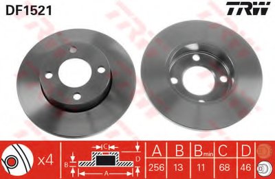 Тормозной диск Tarcza hamulcowa przуd L/P AUDI 100, 80, 90 1.4-2.1 06.76-10.91