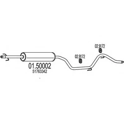 Средний глушитель выхлопных газов MTS купить