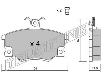 Комплект тормозных колодок, дисковый тормоз TRUSTING купить