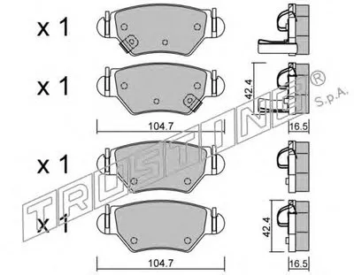 Комплект тормозных колодок, дисковый тормоз TRUSTING купить