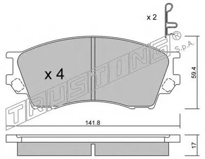 Комплект тормозных колодок, дисковый тормоз TRUSTING купить