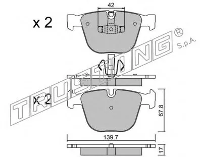 Комплект тормозных колодок, дисковый тормоз TRUSTING купить