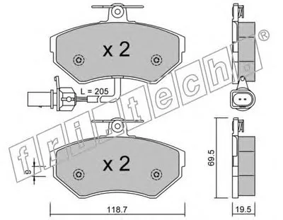 Комплект тормозных колодок, дисковый тормоз fri.tech. купить