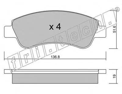 Комплект тормозных колодок, дисковый тормоз fri.tech. купить