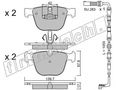 Комплект тормозных колодок, дисковый тормоз fri.tech. купить