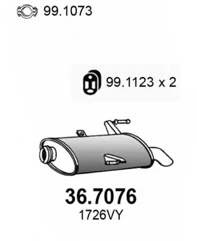 Глушитель выхлопных газов конечный ASSO купить