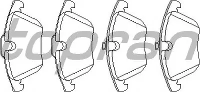 Комплект тормозных колодок, дисковый тормоз TOPRAN купить