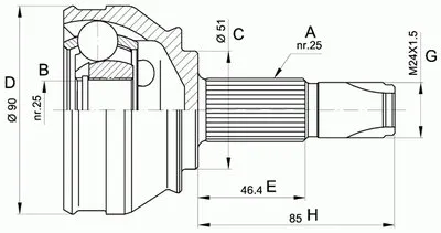 Шарнирный комплект, приводной вал SPIN OPEN PARTS купить