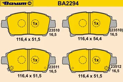 Комплект тормозных колодок, дисковый тормоз BARUM купить