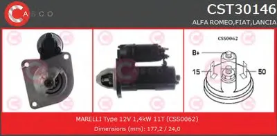 Стартер REMANUFACTURED SERIES CASCO купить