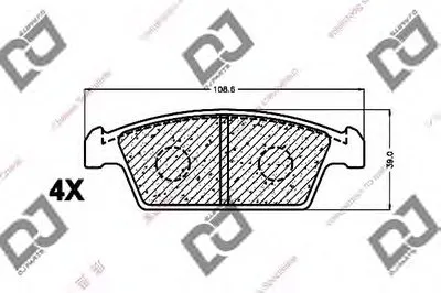 Комплект тормозных колодок, дисковый тормоз DJ PARTS купить