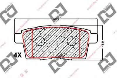Комплект тормозных колодок, дисковый тормоз DJ PARTS купить