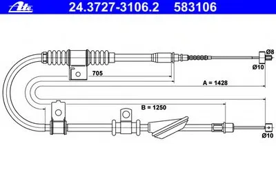 Трос, стояночная тормозная система ATE купить