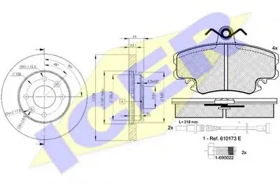 Комплект тормозов, дисковый тормозной механизм ICER купить