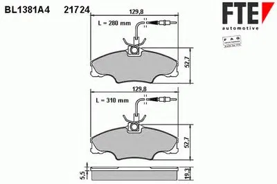 Комплект тормозных колодок, дисковый тормоз FTE купить