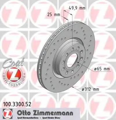 Тормозной диск SPORT BRAKE DISC COAT Z ZIMMERMANN купить