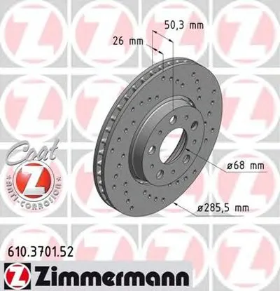 Тормозной диск SPORT BRAKE DISC COAT Z ZIMMERMANN купить