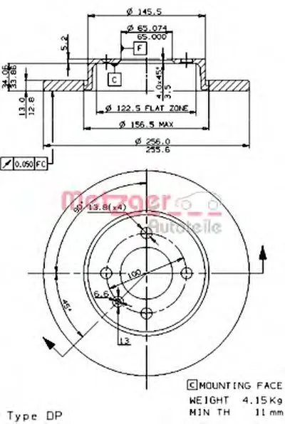 Тормозной диск AP METZGER купить