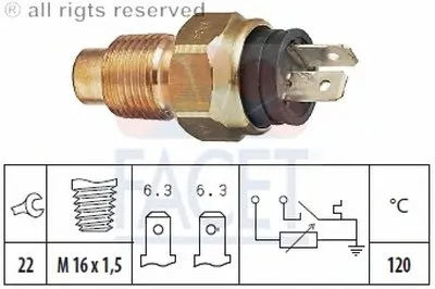 Датчик, температура охлаждающей жидкости FACET купить