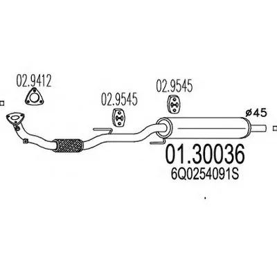 Предглушитель выхлопных газов MTS купить